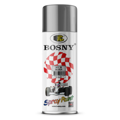 Акриловая аэрозольная краска BOSNY №36, цвет- серебряный (RAL 9006) Акриловая аэрозольная краска BOSNY №36, цвет- серебряный (RAL 9006)